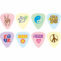 D'Andrea RPPLT PEACE&LOVE Медиаторы, тонкие, 12шт