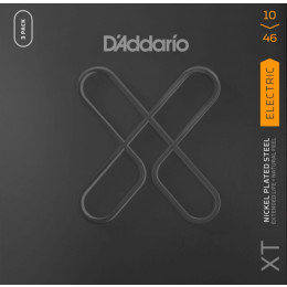 D'Addario XTE1046-3P XT Струны для электрогитары, никелированные, 10-46, с покрытием, 3 комплекта