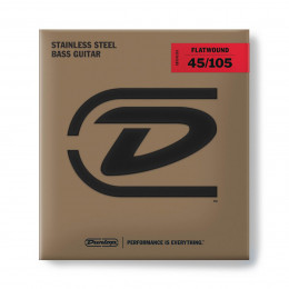 Dunlop DBFS45105 Stainless Steel Flatwound Струны для бас-гитары
