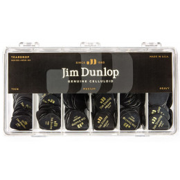 Dunlop 485003 Celluloid Black Teardrop Display Коробка с медиаторами