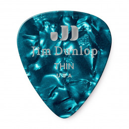 Dunlop 483P11TH Celluloid Turquoise Pearloid Thin 12Pack Медиаторы