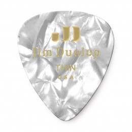 Dunlop 483P04TH Celluloid White Pearloid Thin 12Pack Медиаторы