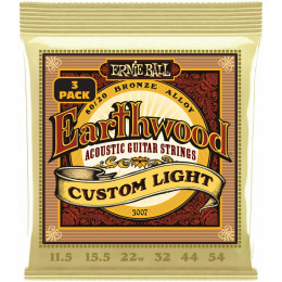 Ernie Ball 3007 Earthwood 80/20 Bronze Custom Light 3 Pack 11.5-54 Струны для акустической гитары