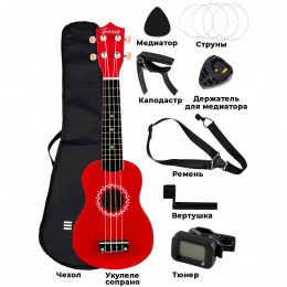 Terris JUS-10 RD PACK Укулеле сопрано