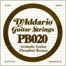 D'Addario PB020 одиночная струна для акустической гитары