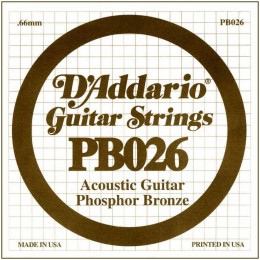 D'Addario PB026 одиночная струна для акустической гитары