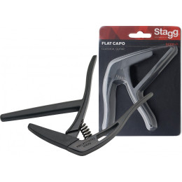 Stagg SCPX-FL BK Плоский каподастр для классической гитары