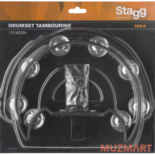 Stagg TAB-D BK Полукруглый тамбурин для хай-хета