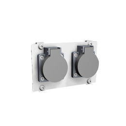 Imlight ПМ04-2SCHUKO RAL9016 Панель с розетками SHUKO — 2 шт, 140х85 мм, 4 модуля, цвет — белый