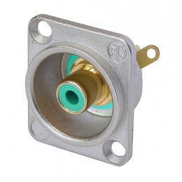 Neutrik NF2D-5 Панельный разъем RCA гнездо, тип-D, зеленый изолятор