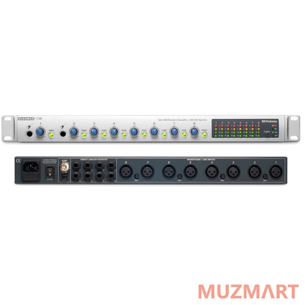 PreSonus Digimax D8 Цифровой 8-канальный преамп с выходом ADAT