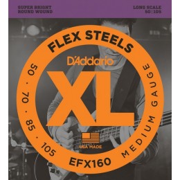 D'Addario EFX160 Струны для 4-х струнной бас гитары, Medium, 50-105