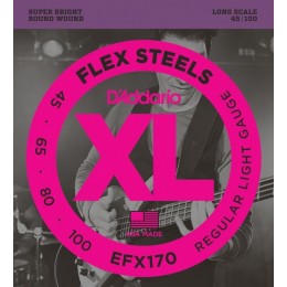 D'Addario EFX170 Струны для 4-х струнной бас гитары, Light, 45-100