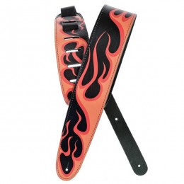 Planet Waves 25LHR04 Кожаный гитарный ремень,  рисунок Языки пламени