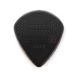 Dunlop 471P3S Max-Grip Nylon Jazz III Медиаторы, толщина 1,38мм, черные, 6шт