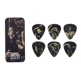 Dunlop BOB-PT08M Bob Marley Gold Медиаторы 6шт, средние, в коробочке