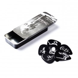 Dunlop JH-PT06M Jimi Hendrix Silver Portrait Медиаторы 12шт, средние, в коробочке