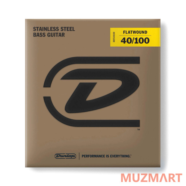 Dunlop DBFS40100 Flatwound Stainless Steel Long Scale Струны для бас-гитары